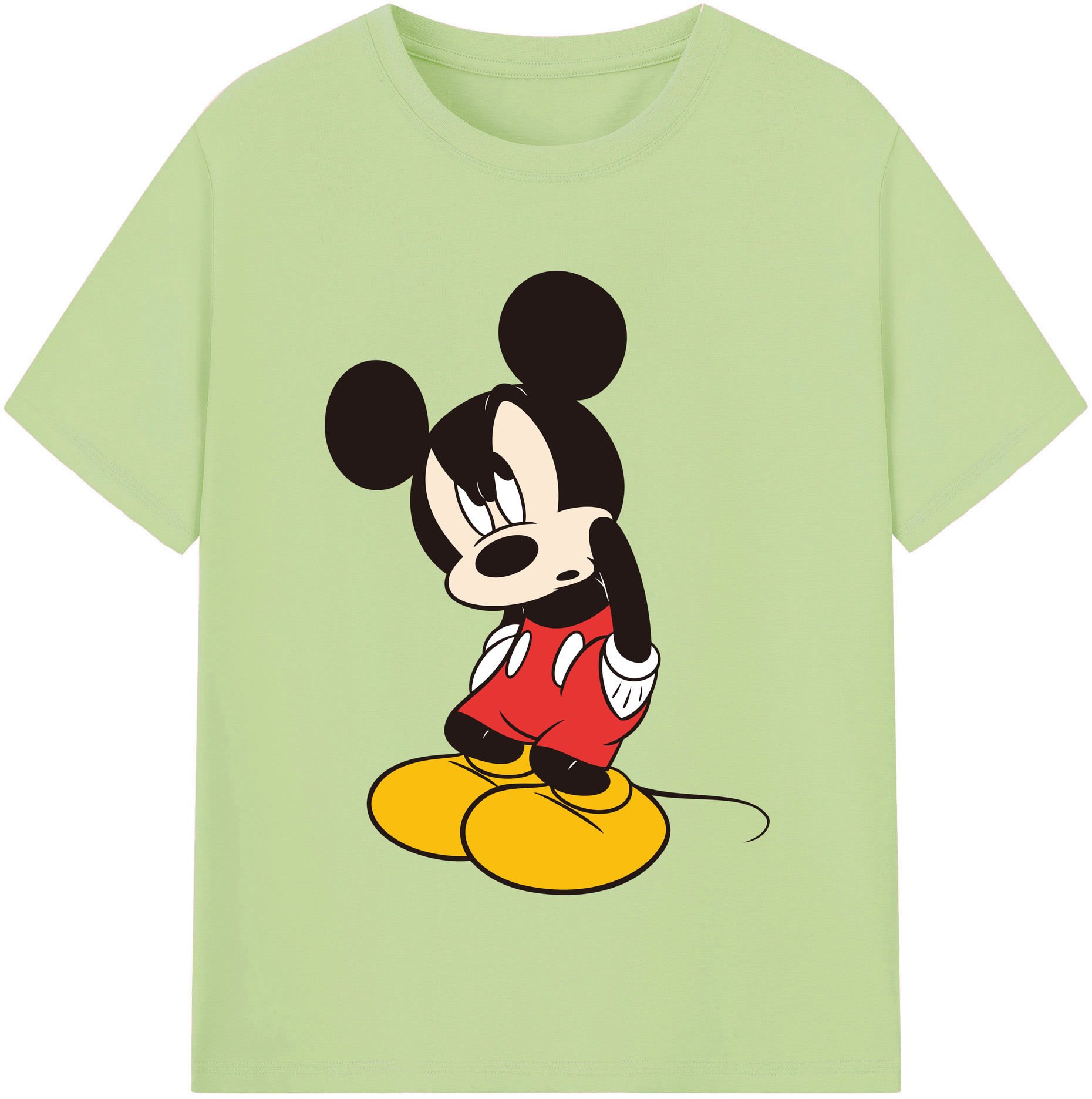 （画像用） ミッキーマウス Mickey Mouse 綿100％半袖Tシャツ（フロントプリント）
